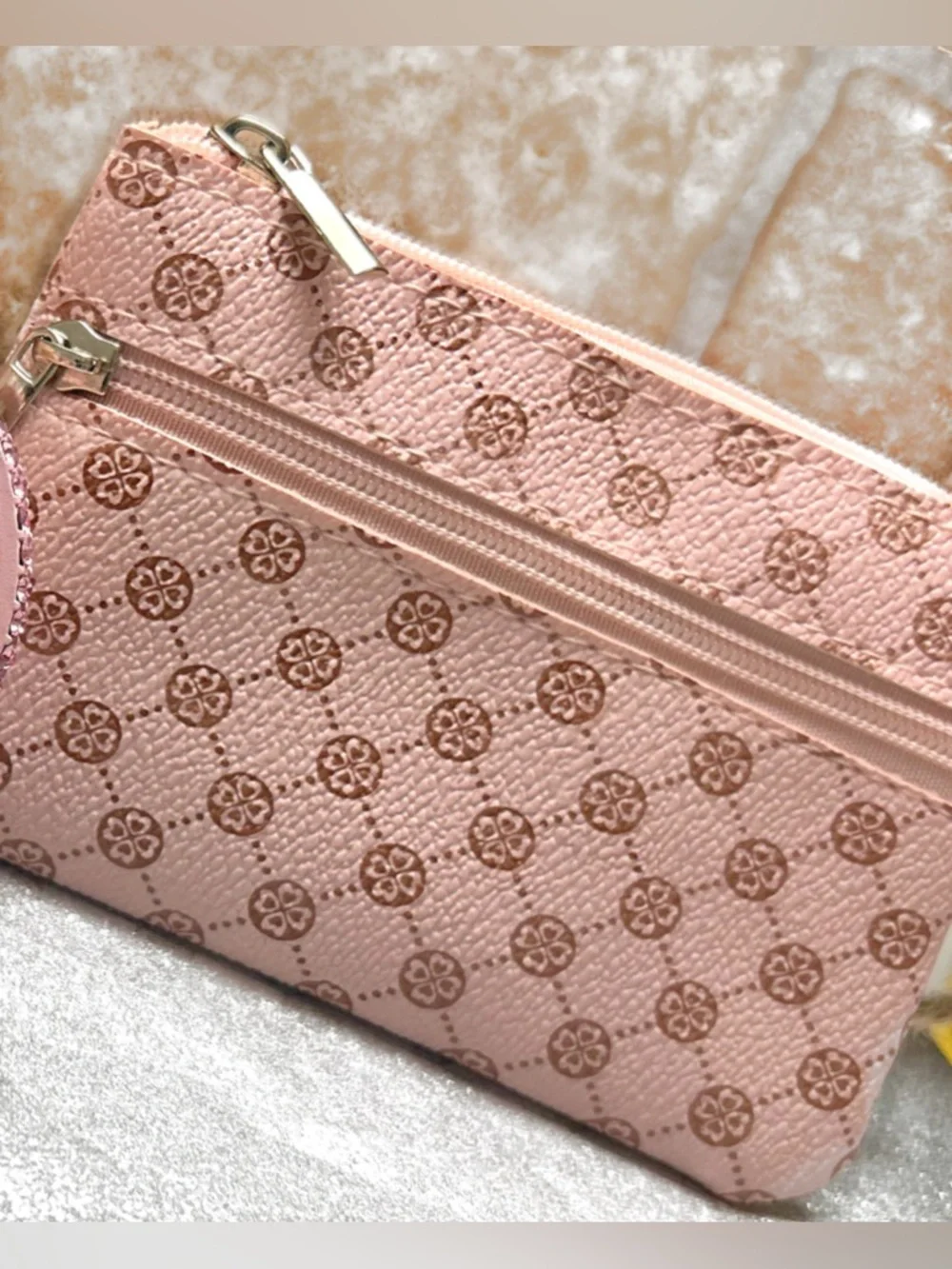 Pretty in Pink Zipper Pouch and Pink Crystal Earrings Duo! 🌸 - Picture 6 of 12